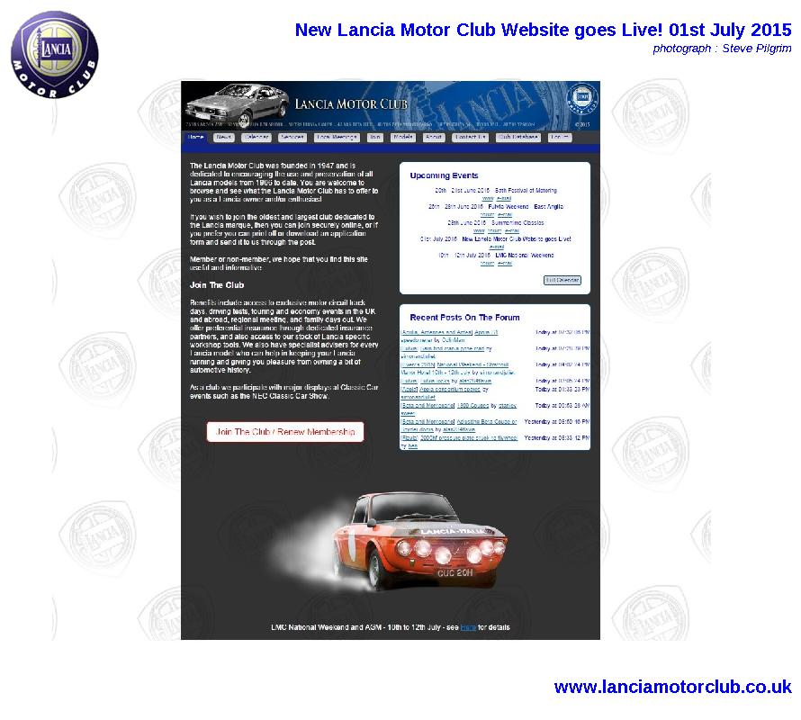 New Lancia Motor Club Website goes Live!